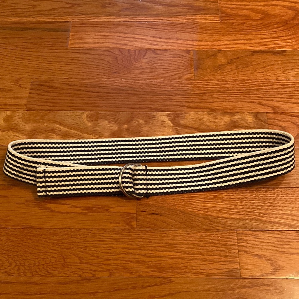 36” knit navy and white belt